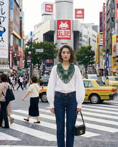 White shirt with crystal yoke